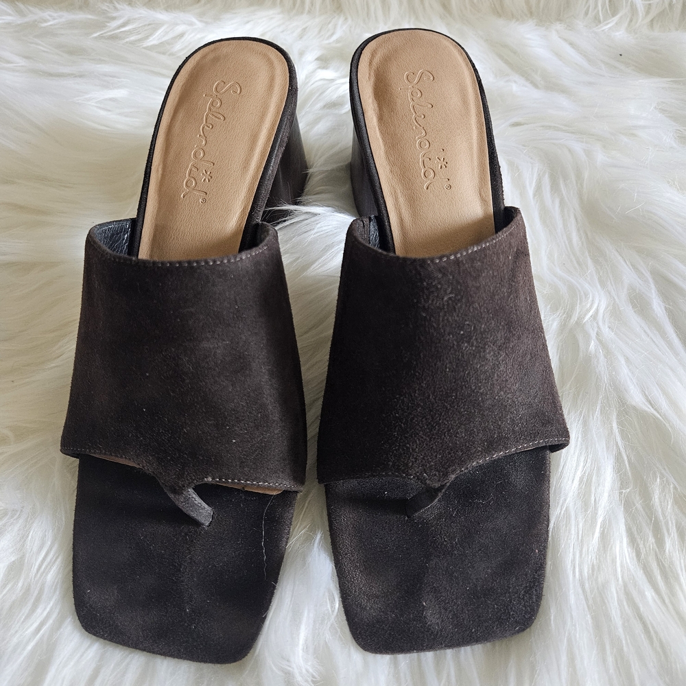 Splendid Dark Brown Suede Mules